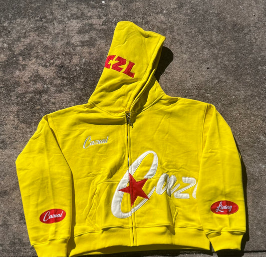 Yellow Body Wrap Zip Up