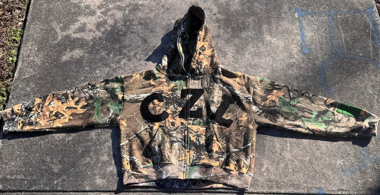 Camo Black Full Zip-Up Suit